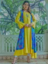 Abstract Printed Layered Anarkali Cotton Kurta
