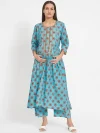 Ethnic Motifs Printed Pure Cotton Maternity And Feeding Kurta with Trousers