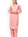 Floral Embroidered Chikankari Kurta With Palazzos