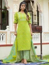 Ethnic Motifs Printed Straight Kurta With Trousers & Dupatta