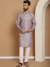Ethnic Motifs Printed Straight Kurta With Churidar